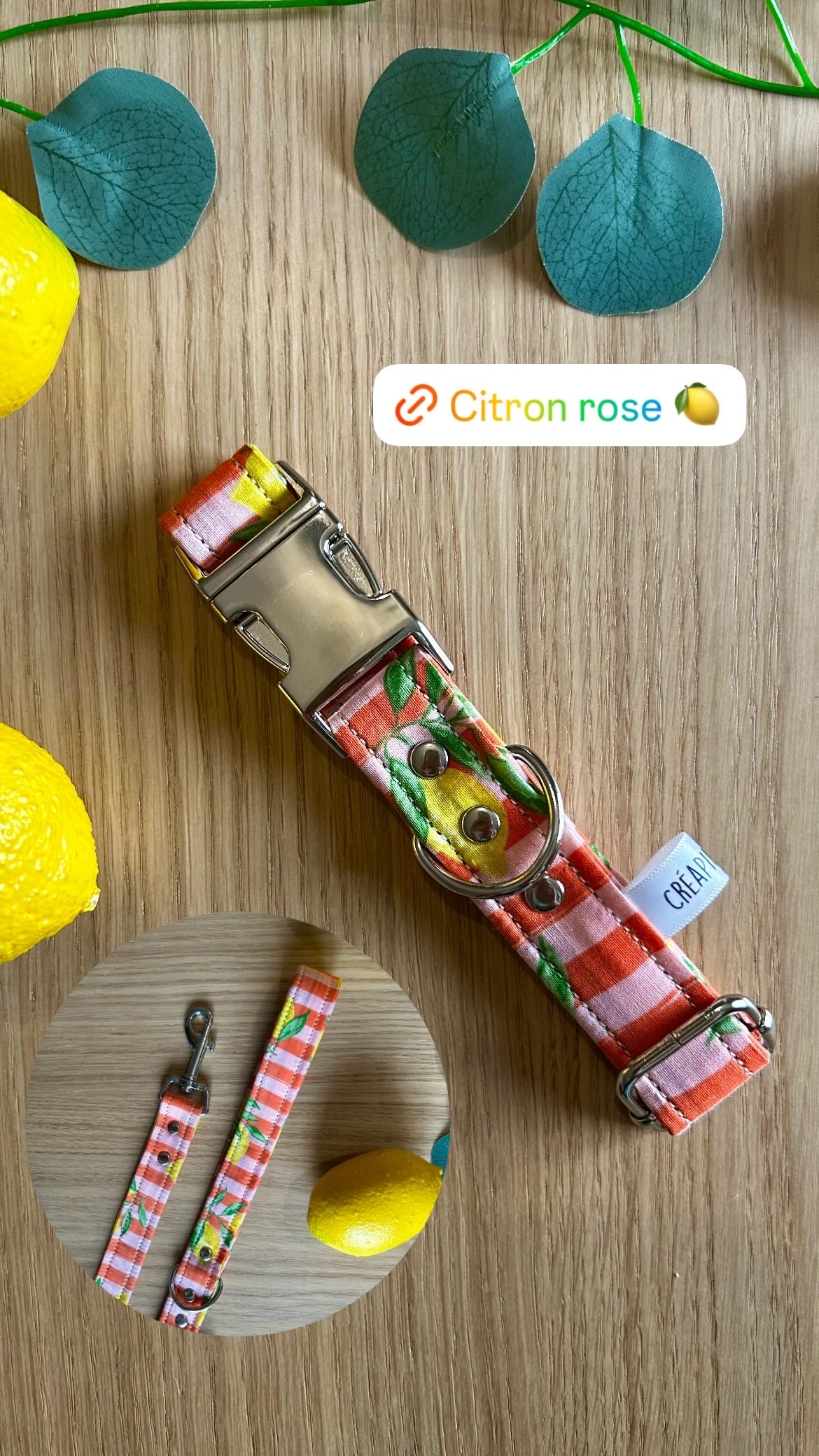 Laisse citron rose